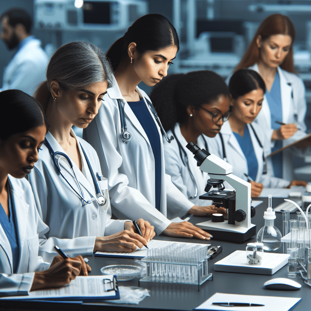 beautiful medical lab female doctors